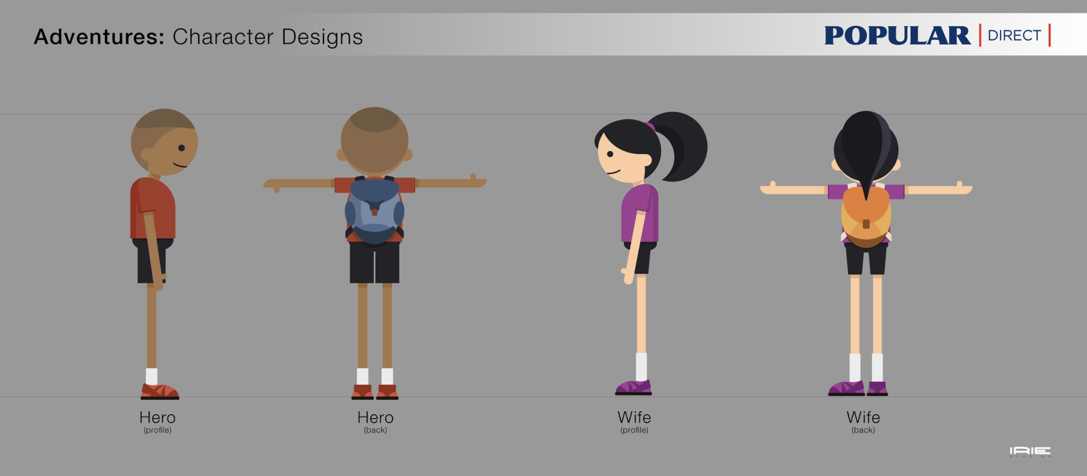 Popular Direct — character designs board 02