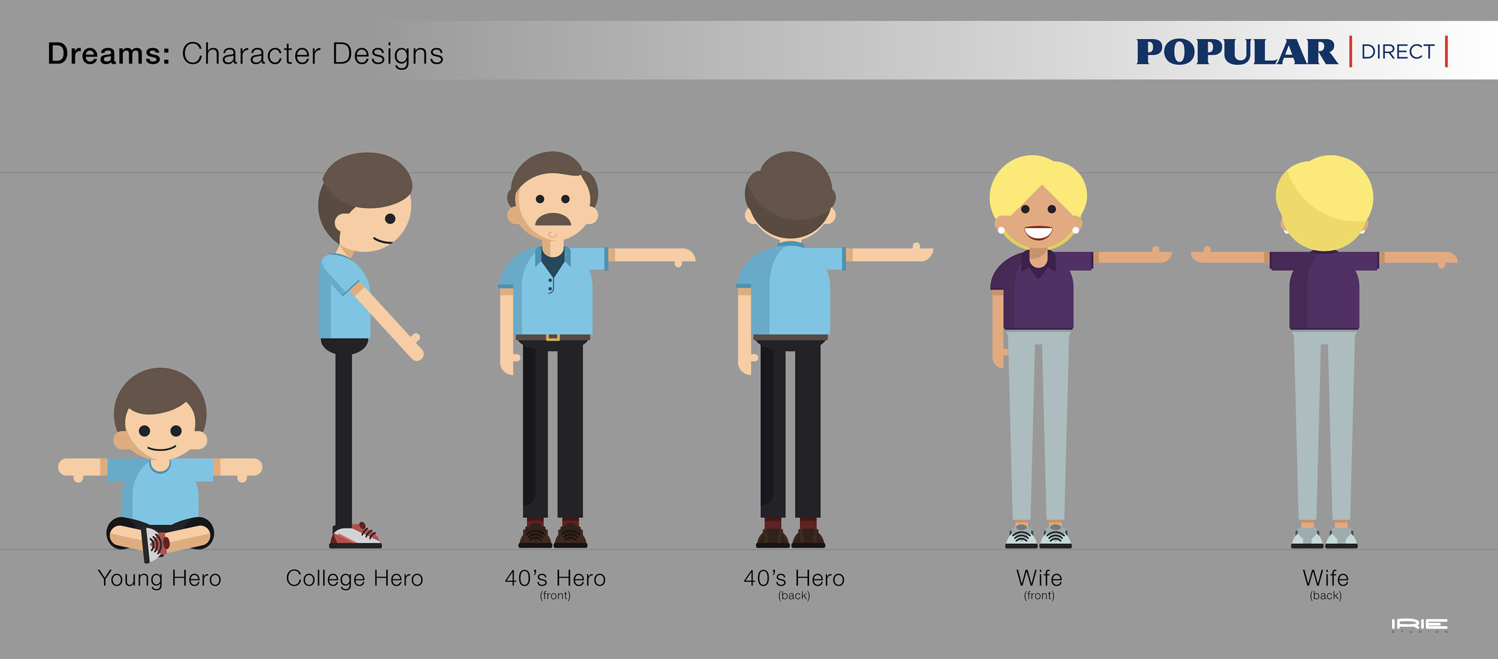 Popular Direct — character designs board 03