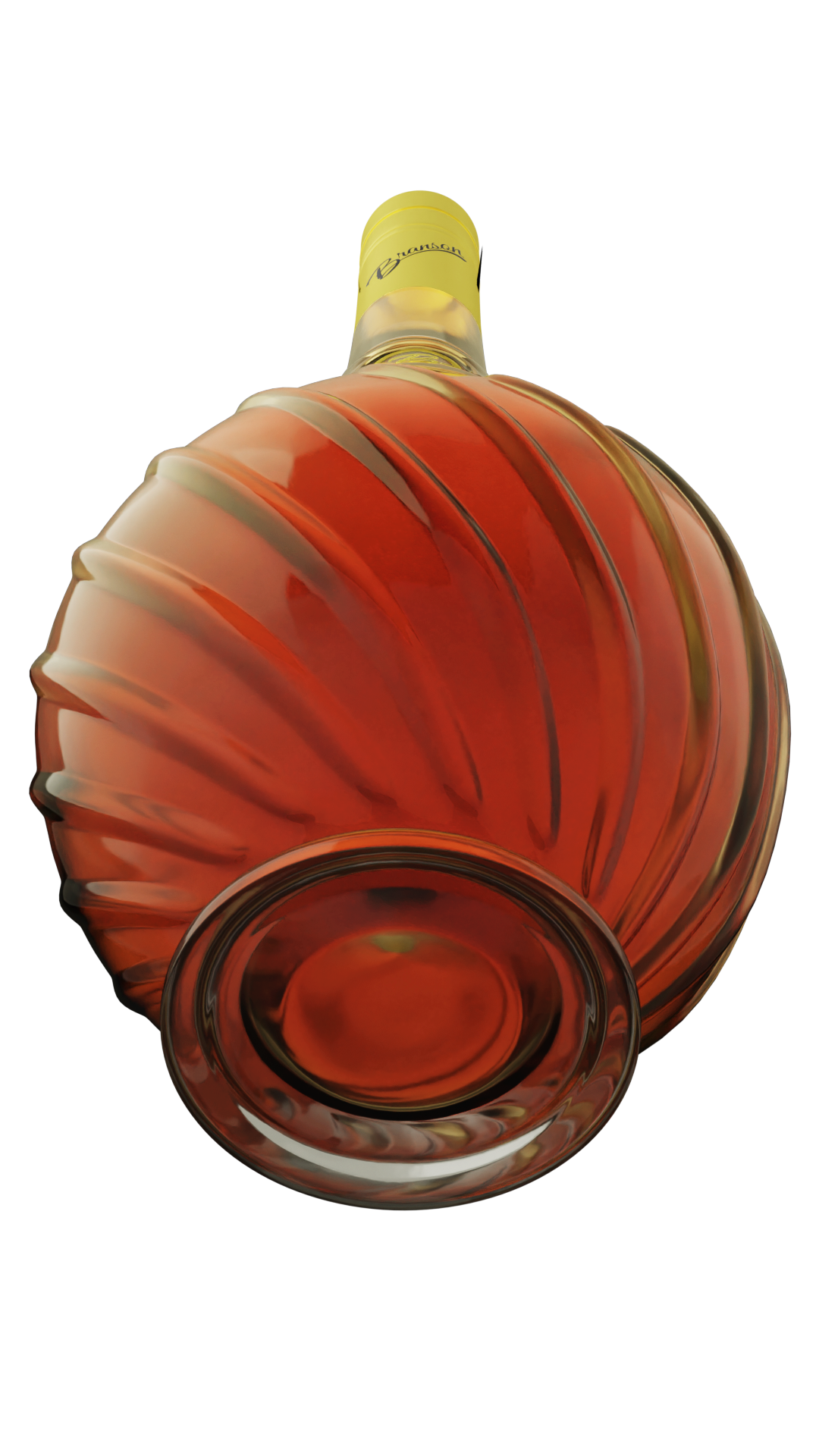 Render of the Branson Cognac VSOP bottle viewed from the base
